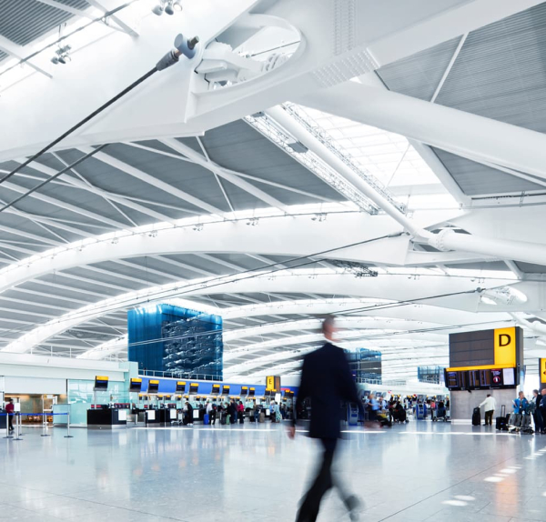 busy airport check in terminal